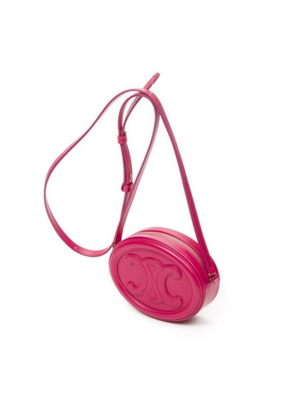 Celine Triomphe Oval Crossbody Fuchsia Pink Calfskin Leather - Picture 2 of 10